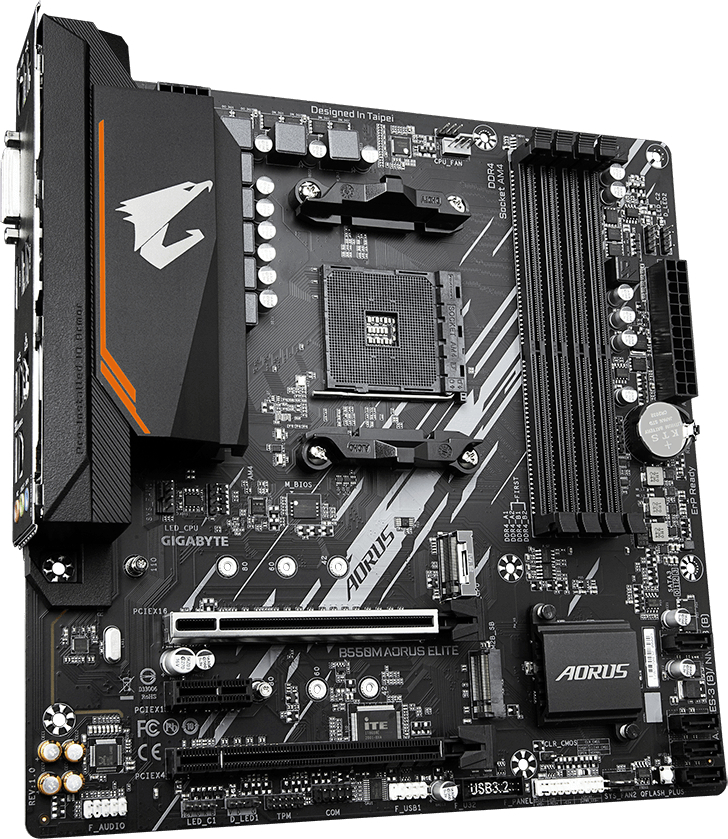Материнская плата GIGABYTE AMD B550 SAM4 MATX (B550M_AORUS_ELITE_1.3) фото