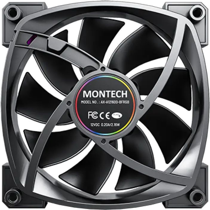 Корпусный вентилятор MONTECH 120MM (AX120 PWM BLACK) фото 4
