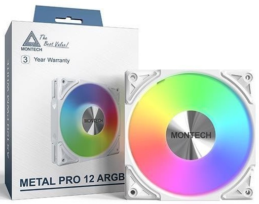 Корпусный вентилятор MONTECH 120MM (METAL PRO 12 ARGB PWM WHITE) фото 3