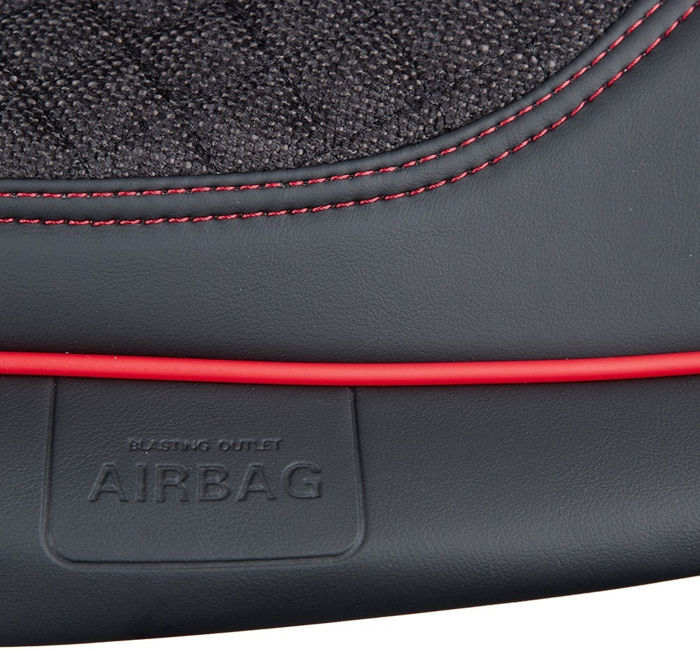 Набор чехлов V-8866 Bk/RdL полный к-т экокожа черные фото 3