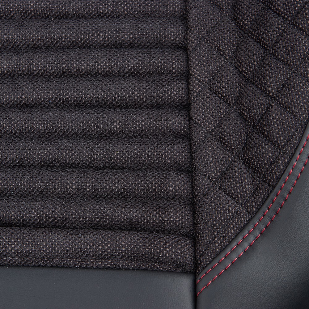 Набор чехлов V-8866 Bk/RdL полный к-т экокожа черные фото 4