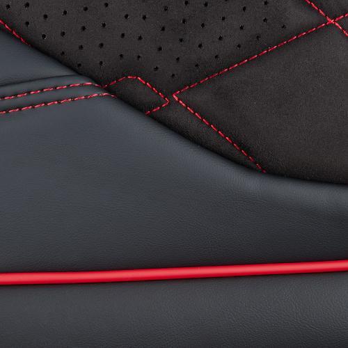 Набор чехлов V-8890 Bk/RdL полный к-т экокожа черные фото 2