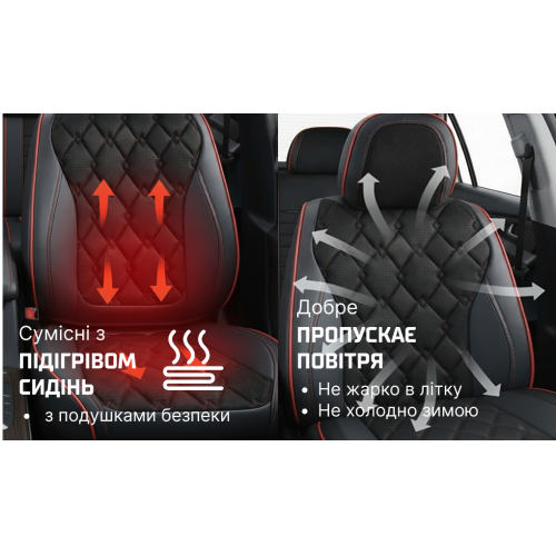 Набор чехлов V-8890 Bk/RdL полный к-т экокожа черные фото 9