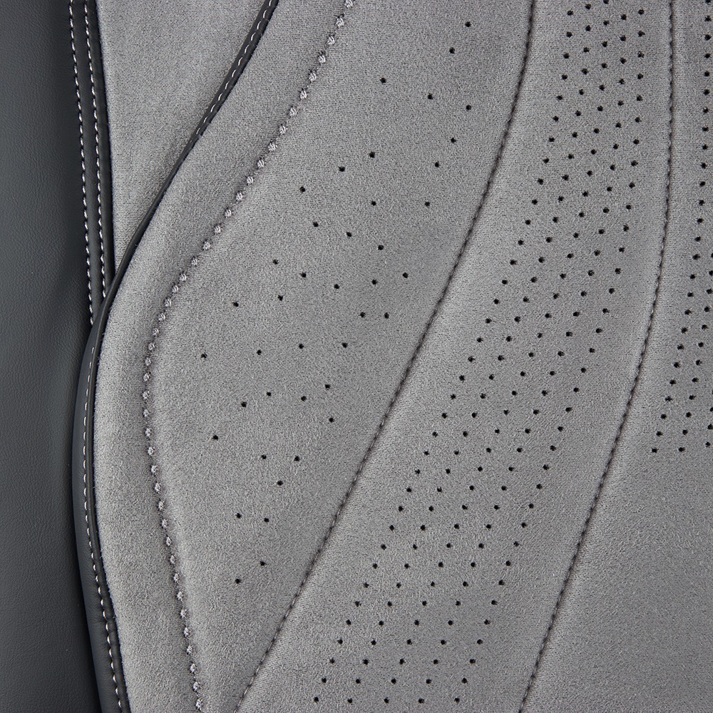 Набор чехлов V-9101 Gy/Bk полный к-т экокожа серо-черные фото 3