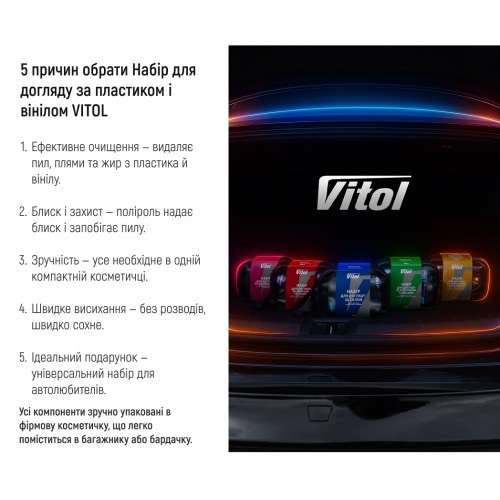 Набір для догляду за пластиком та вінілом VITOLфото5