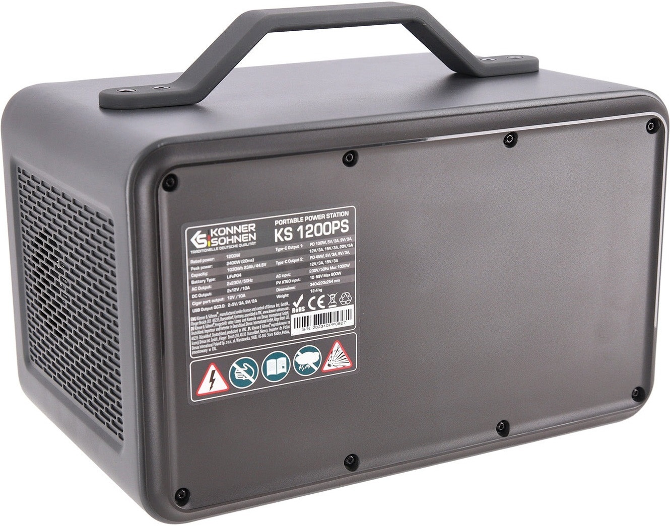 Портативная электростанция Konner&Sohnen KS 1200PS, 1200Вт, 1030 Вт/ч (KS1200PS) фото 11
