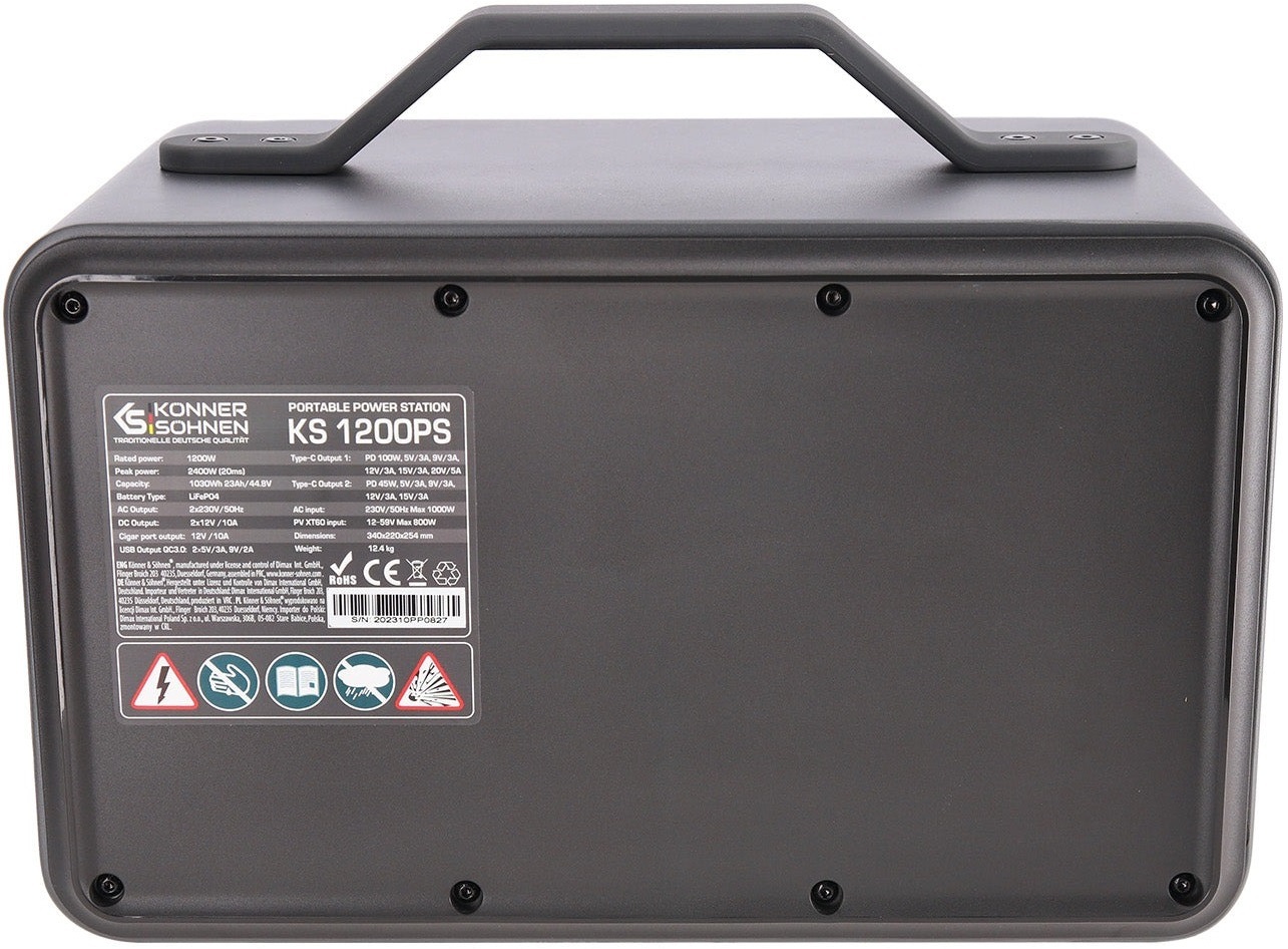 Портативная электростанция Konner&Sohnen KS 1200PS, 1200Вт, 1030 Вт/ч (KS1200PS) фото 13