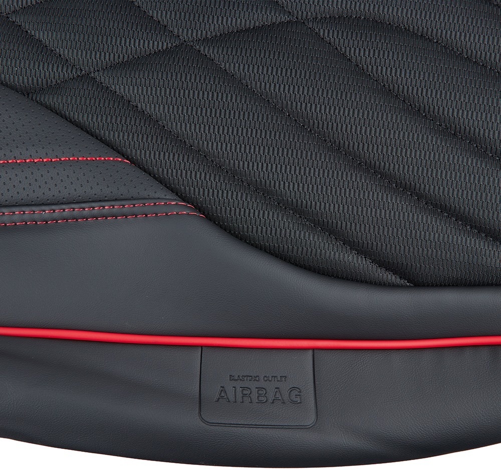 Набор чехлов V-8863 Bk/RdL полный к-т экокожа черные фото 5