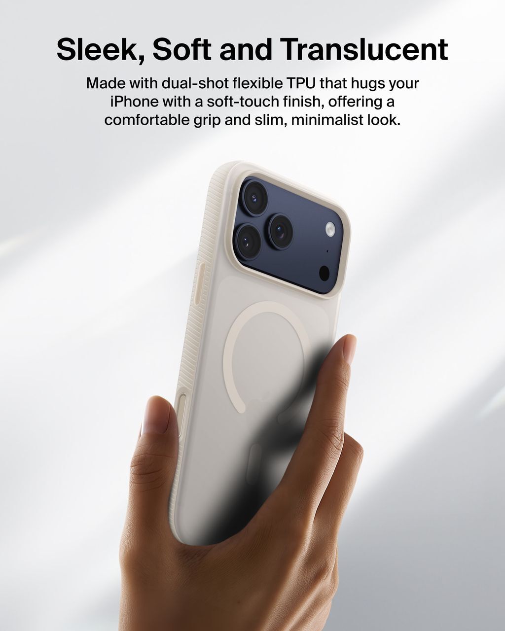 Чехол Belkin для Apple iPhone 17 Pro Max Magnetic Protective Grip Sand (MSA036HQSA) фото 8