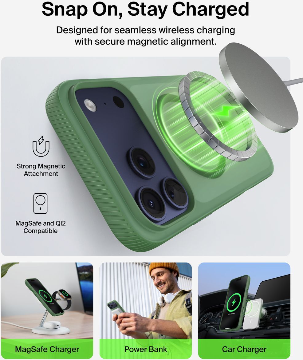 Чехол Belkin для Apple iPhone 17 Pro Max Magnetic Protective Grip Pistachio Green (MSA036HQSE) фото 11