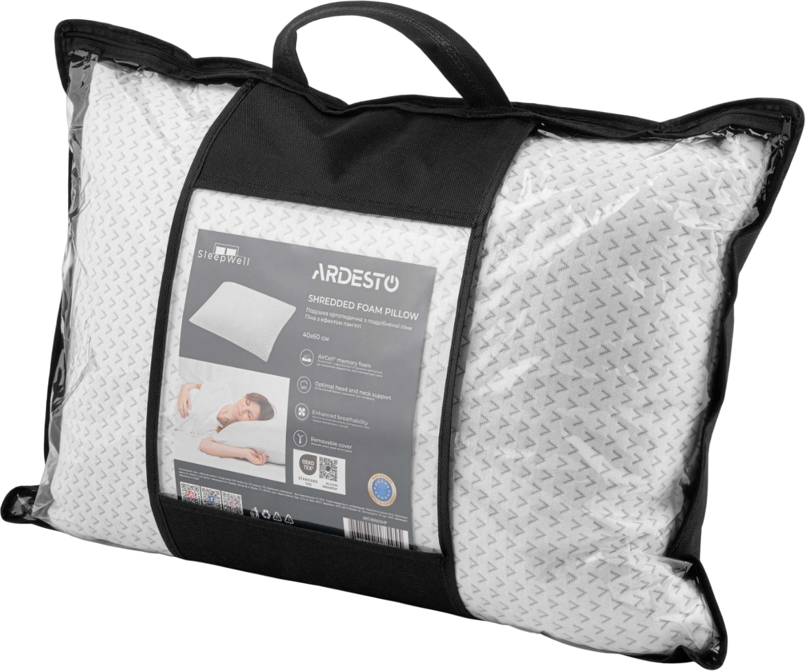 Подушка ортопедическая ARDESTO Sleepwell, 40х60см, белый (ART4060SHP) фото 10