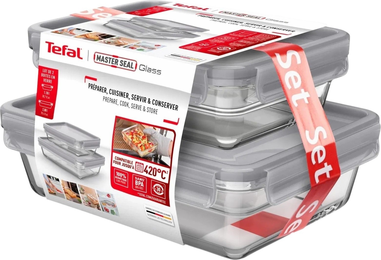 Набір контейнерів Tefal Master Seal, 3шт (N1051718)фото