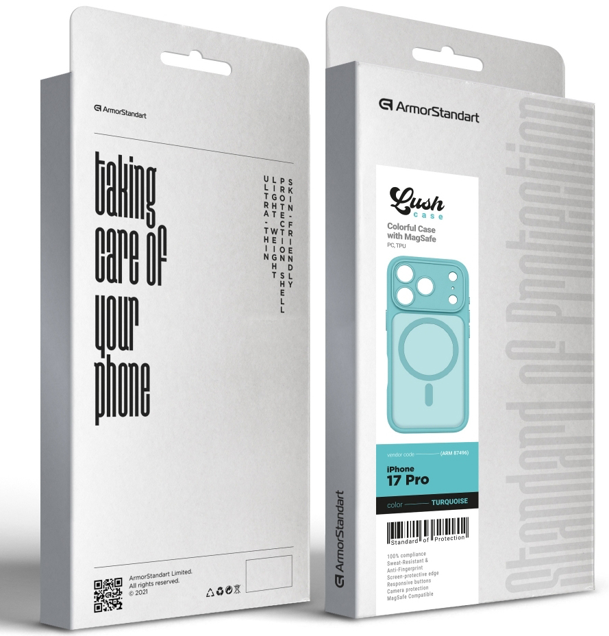 Чохол ArmorStandart Lush MagCase для Apple iPhone 17 Pro Turquoise (ARM87496)фото