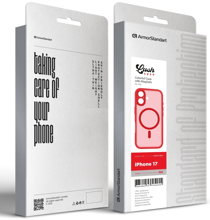Чехол ArmorStandart Lush MagCase для Apple iPhone 17 Red (ARM87486) фото 3
