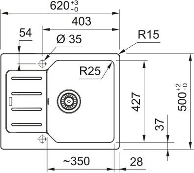 Мойка кухонная Franke City UCG 611-62 620х500х190мм, бежевый (114.0701.824) фото 2