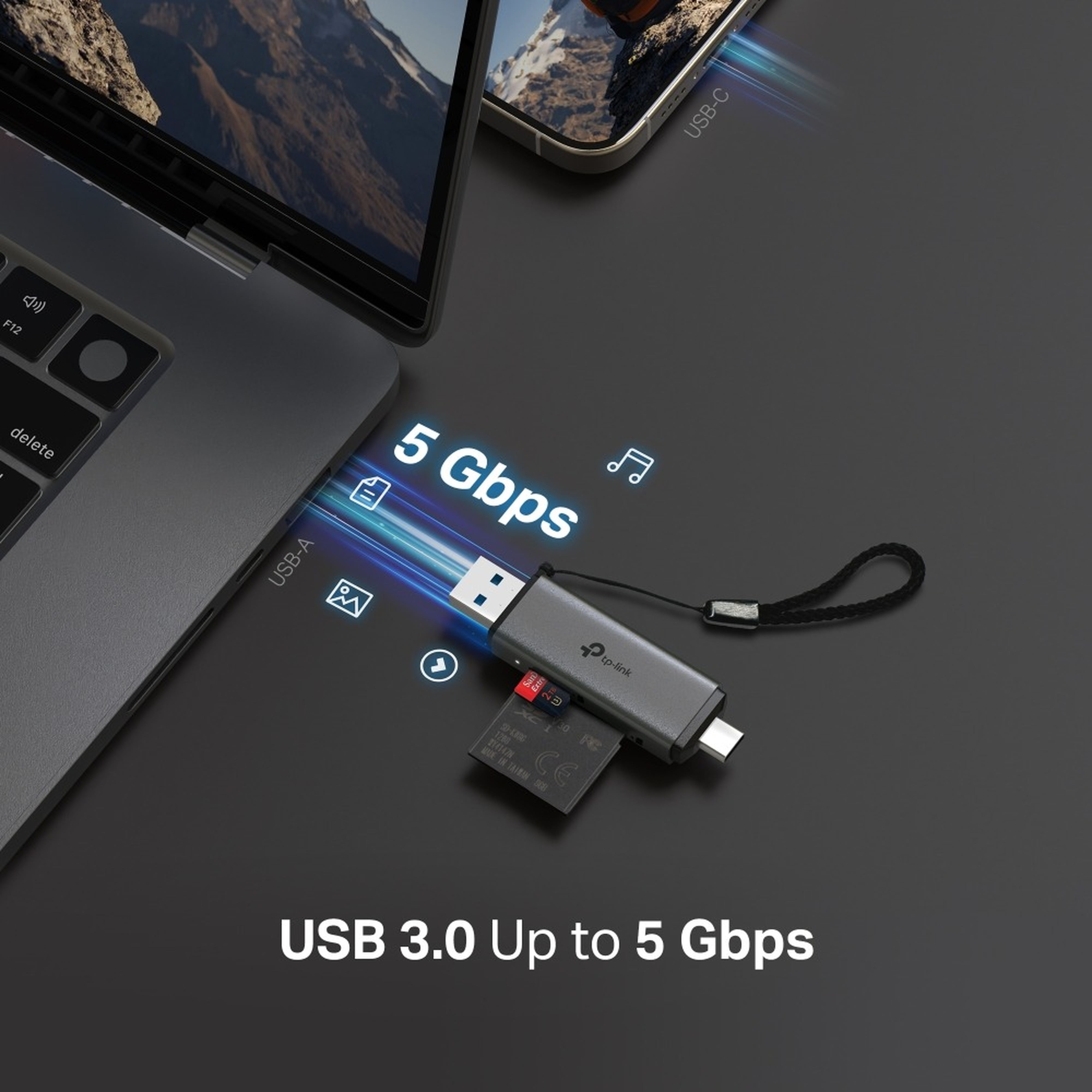 Кардридер TP-Link UA430D 1xSD, 1x-microSD, USB TypeC&A фото 4