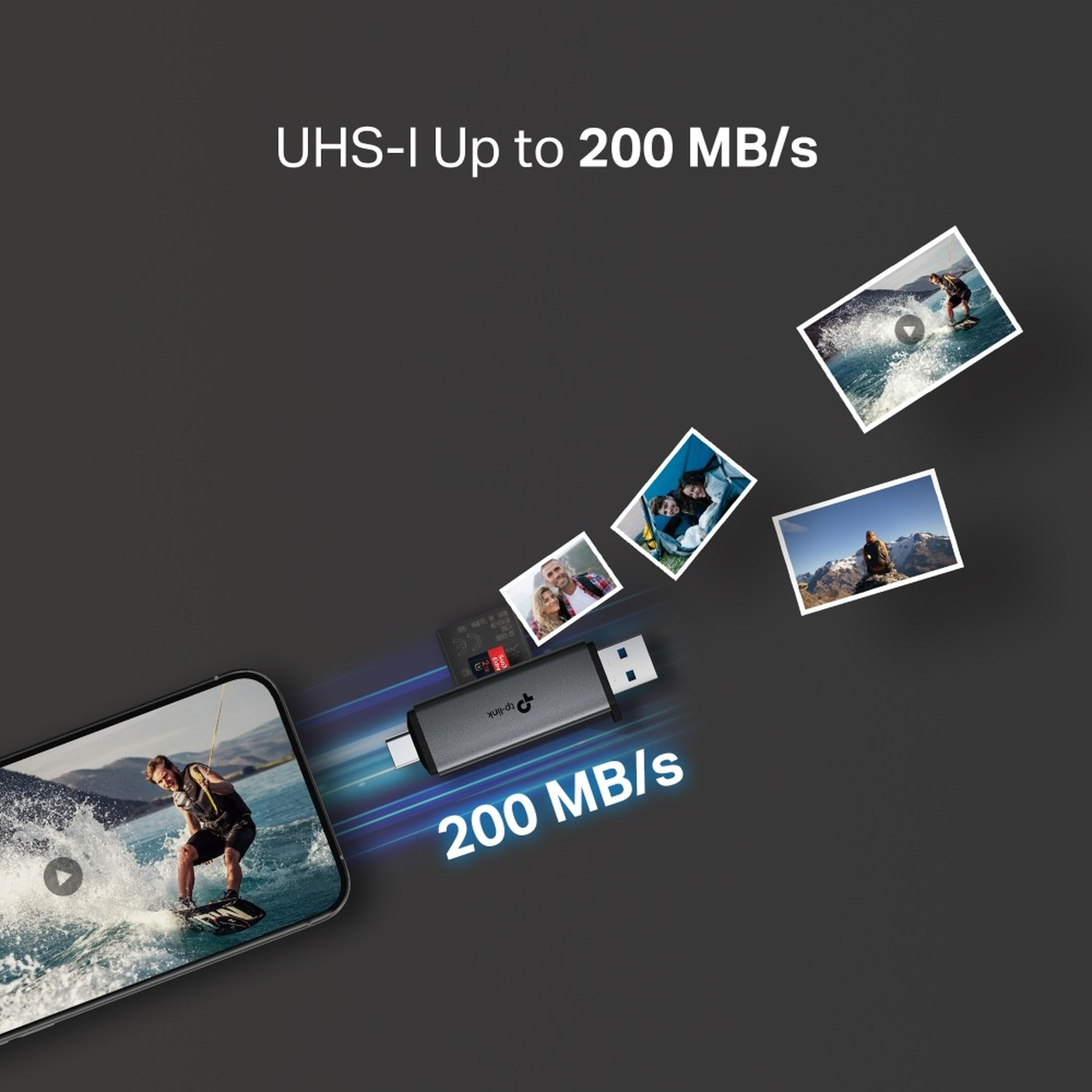 Кардридер TP-Link UA430D 1xSD, 1x-microSD, USB TypeC&A фото 5