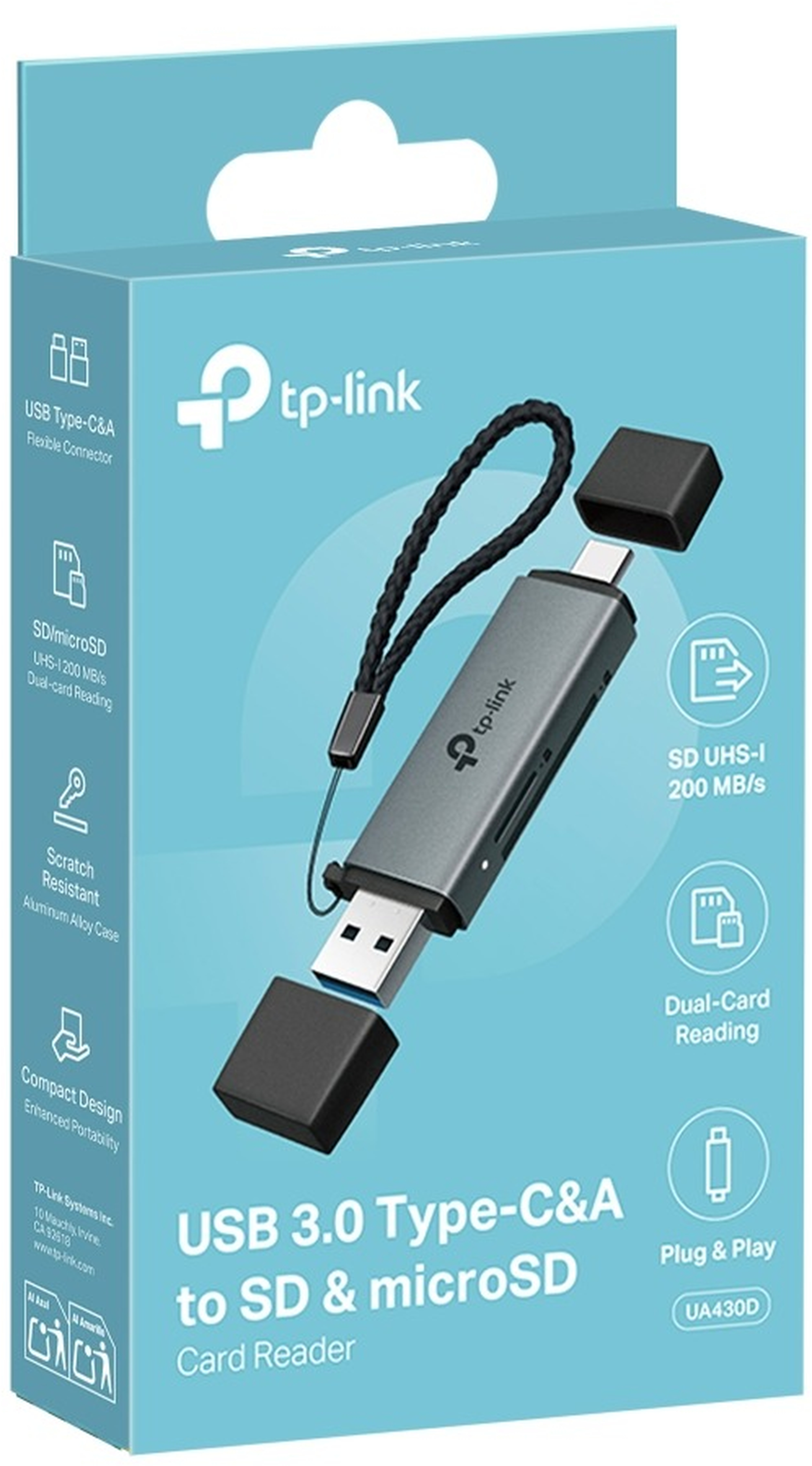 Кардридер TP-Link UA430D 1xSD, 1x-microSD, USB TypeC&A фото 9