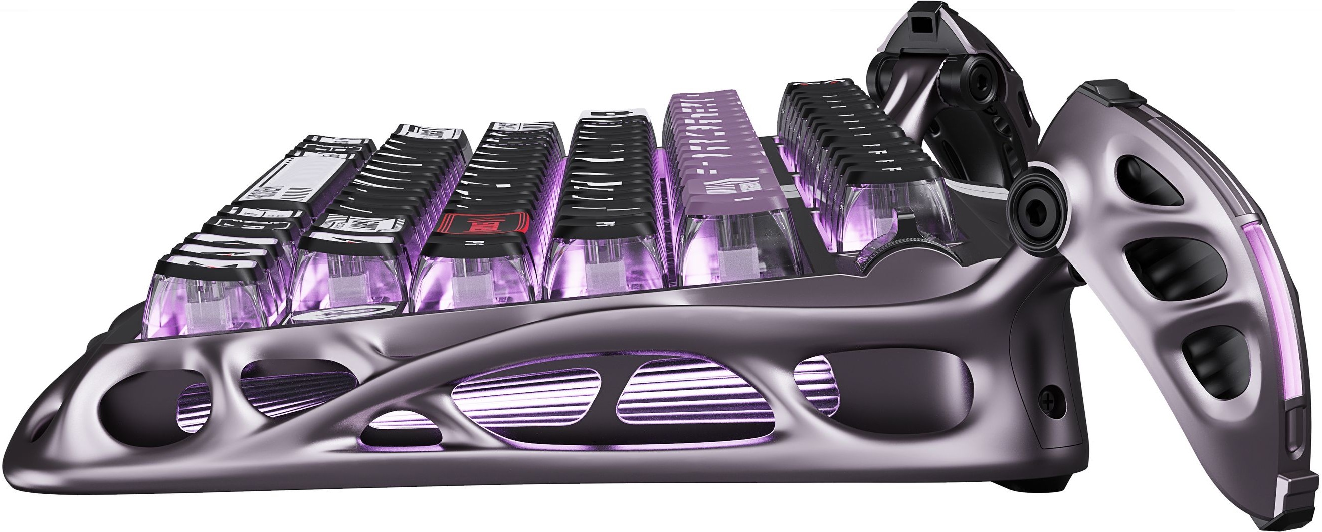 Клавіатура GravaStar Mercury V75 Pro Magnetic Jade Gaming, 8K, USB-A, RGB, Iron Purple (GS_V75_PRO_PL)фото
