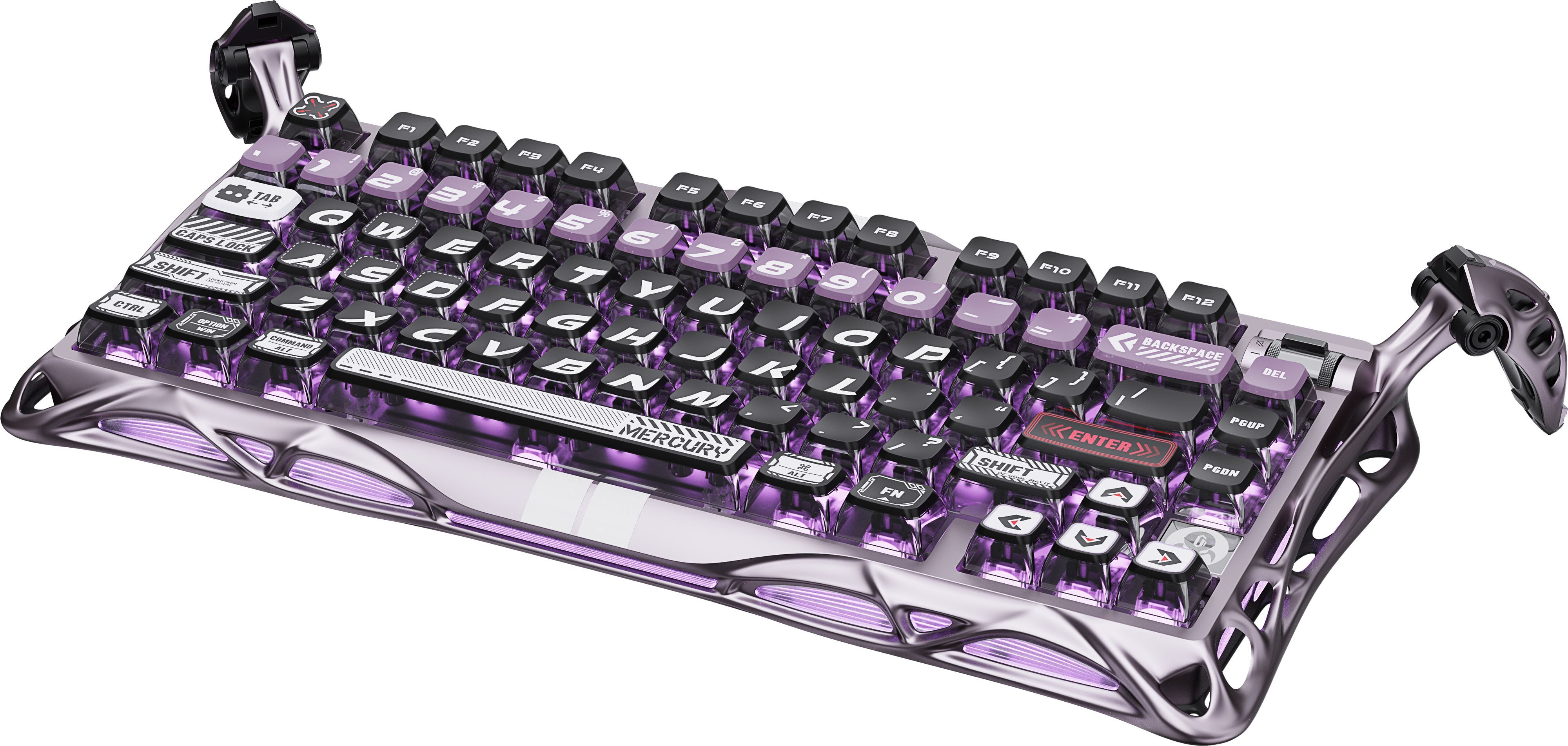 Клавіатура GravaStar Mercury V75 Pro Magnetic Jade Gaming, 8K, USB-A, RGB, Iron Purple (GS_V75_PRO_PL)фото