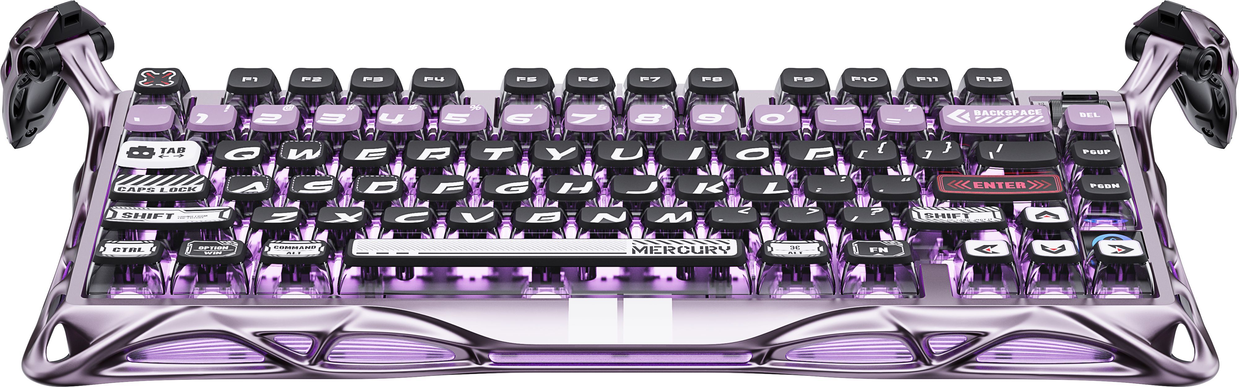 Клавіатура GravaStar Mercury V75 Pro Magnetic Jade Gaming, 8K, USB-A, RGB, Iron Purple (GS_V75_PRO_PL)фото