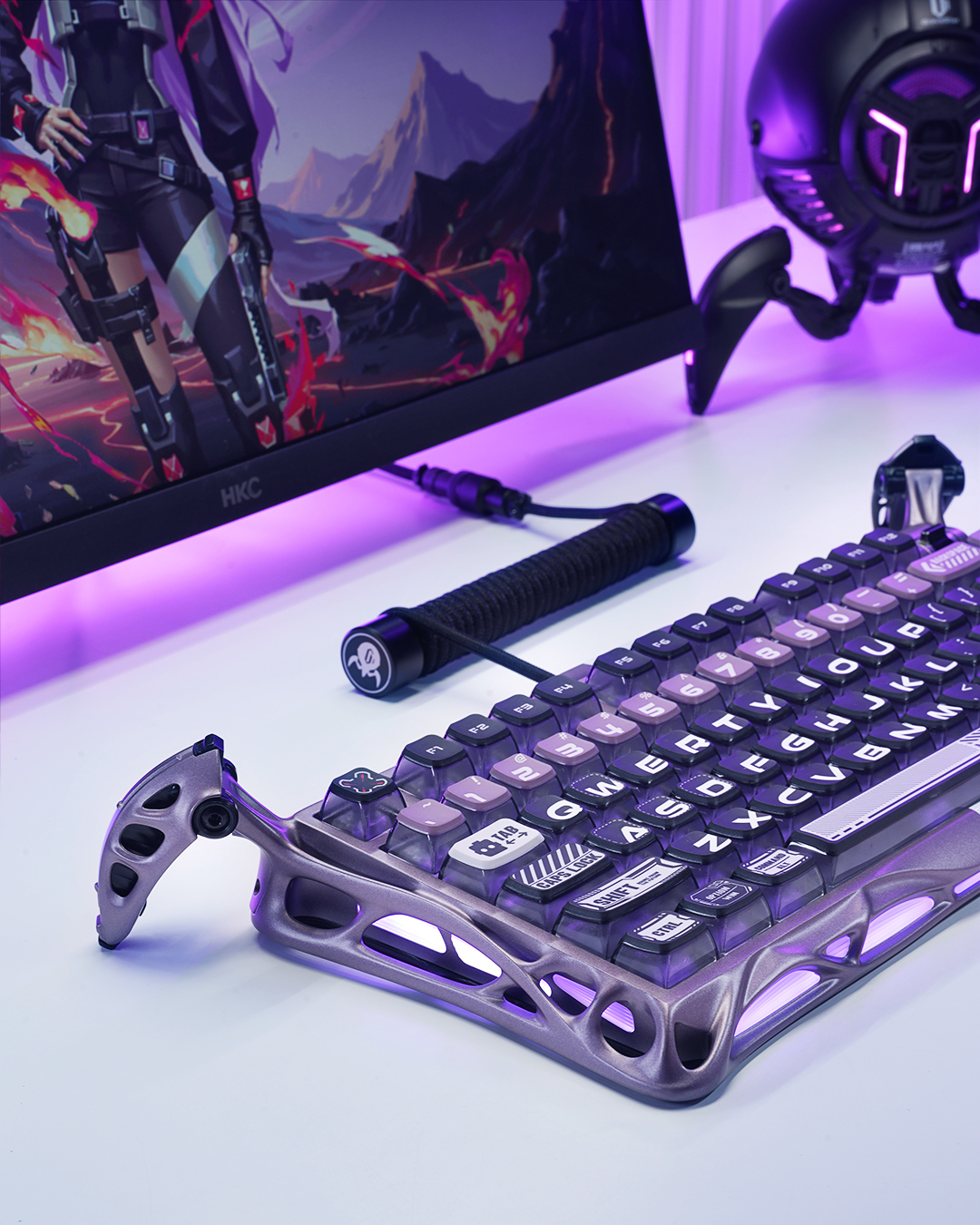 Клавіатура GravaStar Mercury V75 Pro Magnetic Jade Gaming, 8K, USB-A, RGB, Iron Purple (GS_V75_PRO_PL)фото