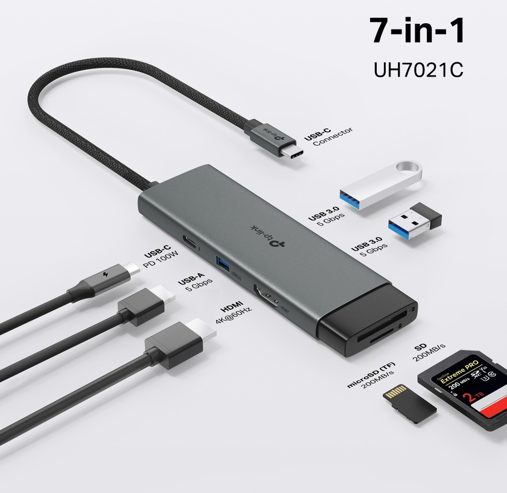 USB-Хаб TP-LINK UH7021C 7 портов USB-C (UH7021C) фото 2