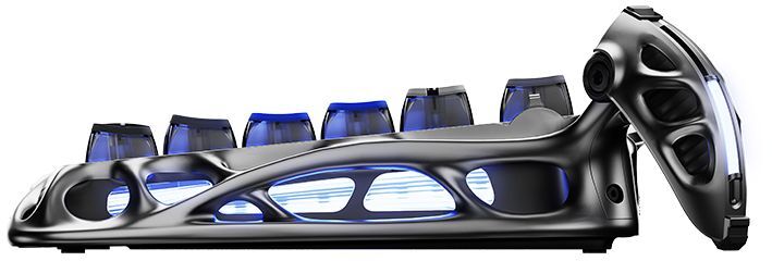 Клавіатура GravaStar Mercury K1 Pro GravaStar x Kailh Speedy Mint, EN, BT/WL/USB, Interstellar Silver (GS_K1_PRO_S_CGRY)фото5