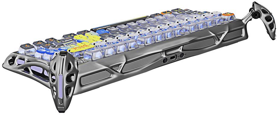 Клавіатура GravaStar Mercury K1 Pro GravaStar x Kailh Speedy Mint, EN, BT/WL/USB, Interstellar Silver (GS_K1_PRO_S_CGRY)фото4