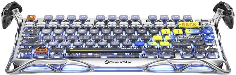 Клавіатура GravaStar Mercury K1 Pro GravaStar x Kailh Speedy Mint, EN, BT/WL/USB, Interstellar Silver (GS_K1_PRO_S_CGRY)фото2