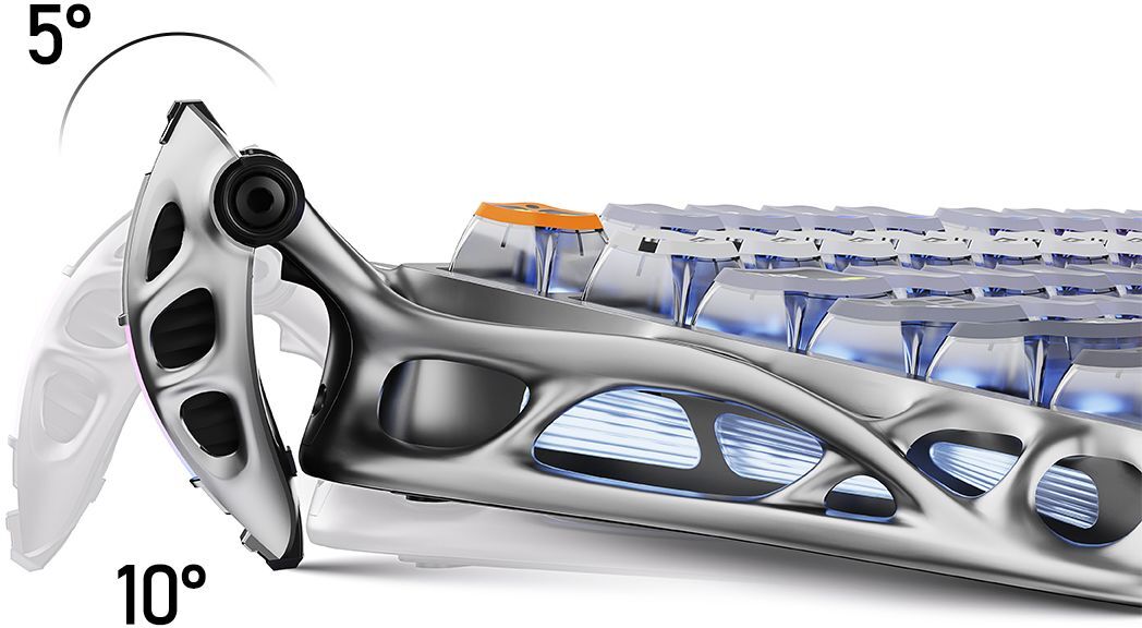 Клавіатура GravaStar Mercury K1 Pro GravaStar x Kailh Speedy Mint, EN, BT/WL/USB, Interstellar Silver (GS_K1_PRO_S_CGRY)фото10