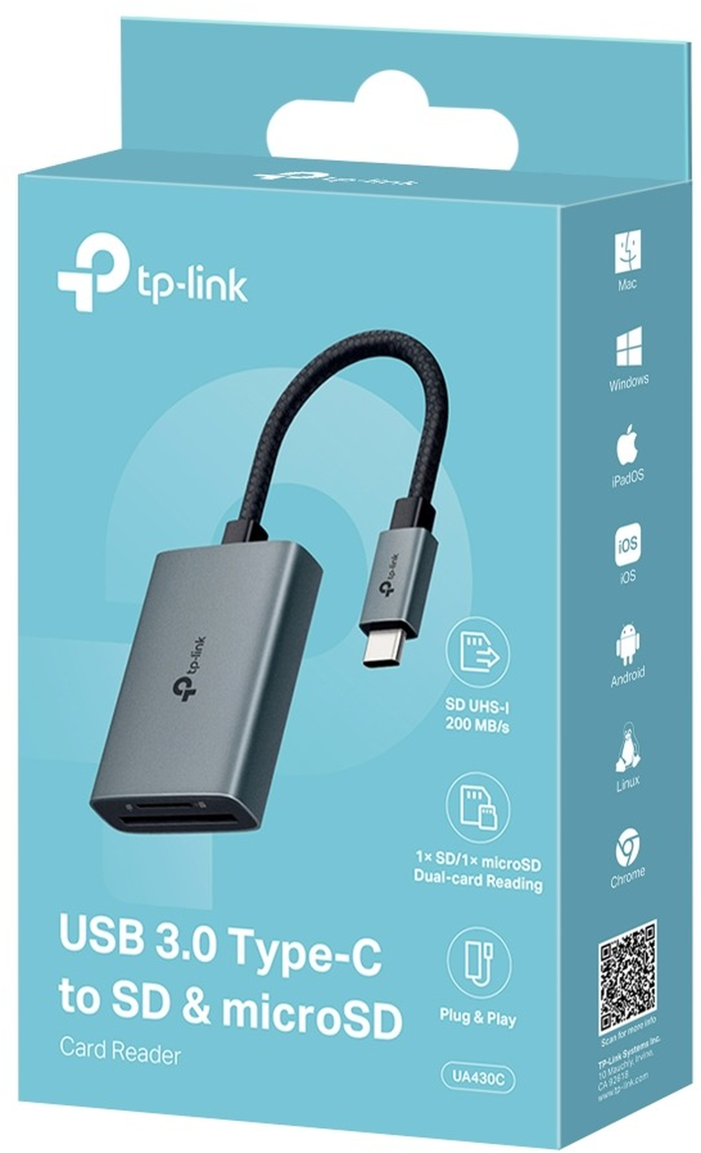 Кардридер TP-Link UA430C 1xSD, 1x-microSD, USB TypeC фото 10