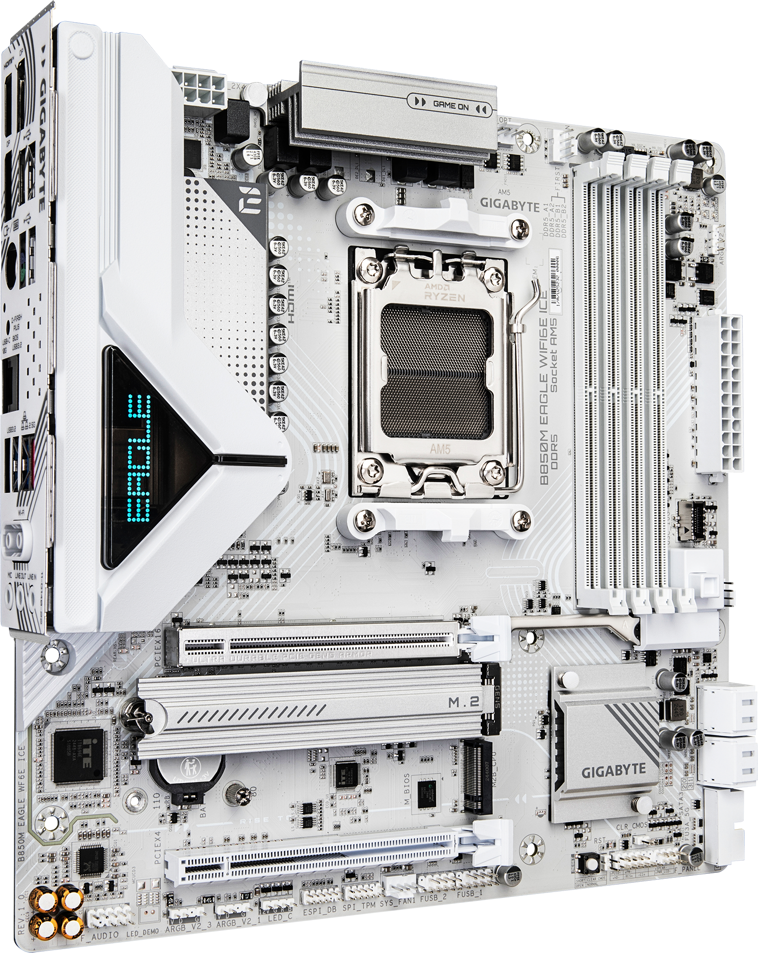 Материнская плата GIGABYTE B850M EAGLE WF6E ICE B850 (B850M_EAGLE_WF6E_ICE) фото 