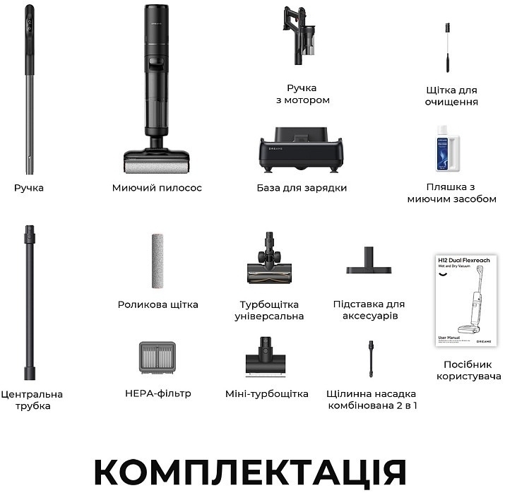 Моющий пылесос Dreame Wet&Dry Vacuum Cleaner H12 DualFlex Reach (HHV31A) фото 16