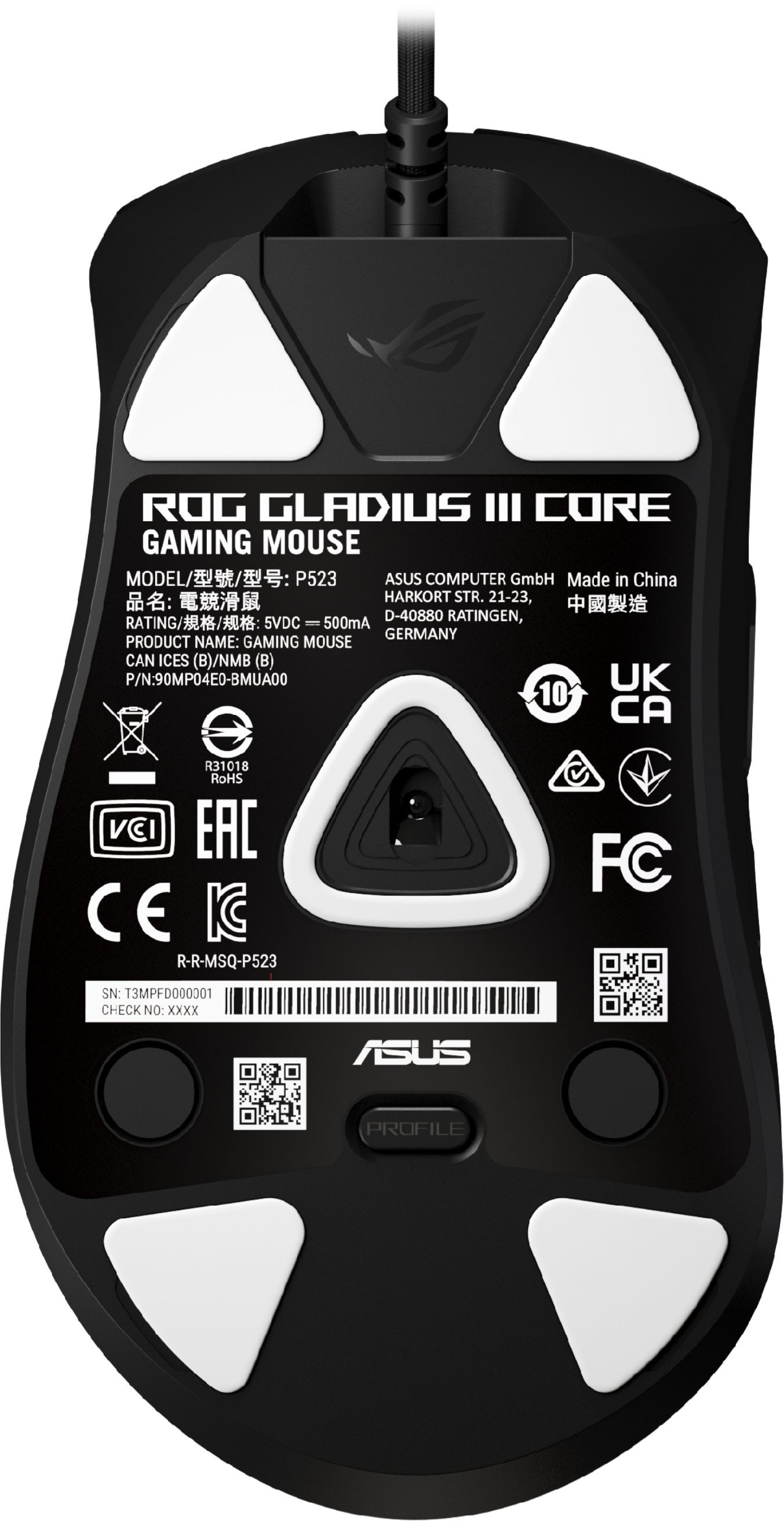 Ігрова миша Asus ROG Gladius III CORE RGB USB-A Black (90MP04E0-BMUA00)фото
