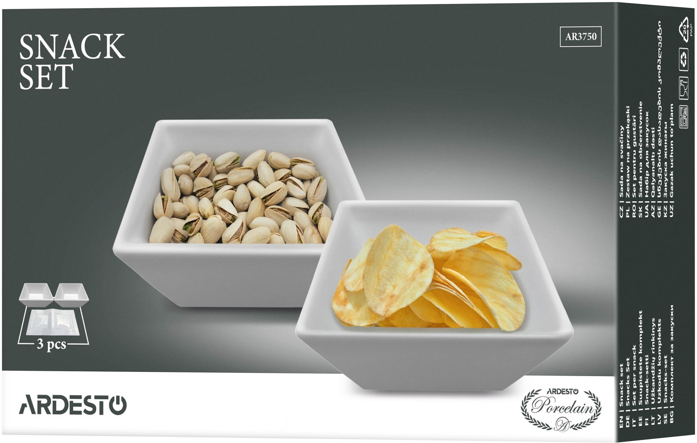 Набор для закусок Ardesto, 3 предмета, белый (AR3750) фото 6