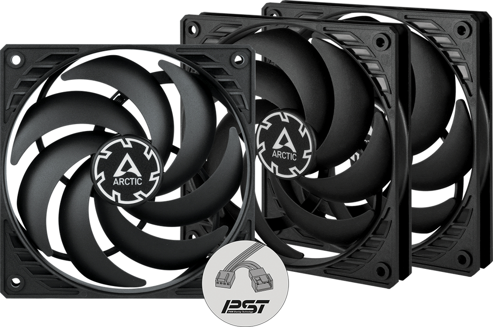 Корпусный вентилятор ARCTIC P12 Slim PWM PST 3 Pack (ACFAN00275A) фото 2