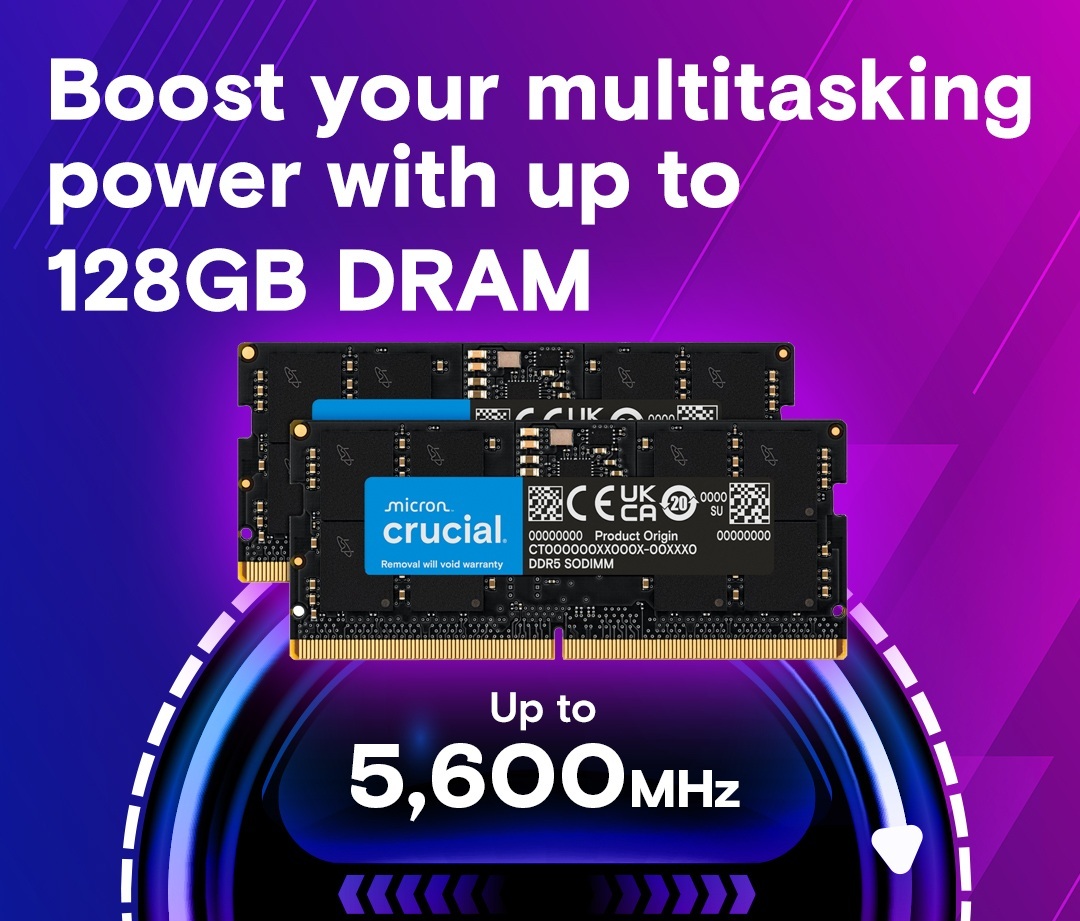 Память для ноутбука Crucial DDR5 16GB 5600 MHz SoDIMM (CT16G56C46S5) фото 