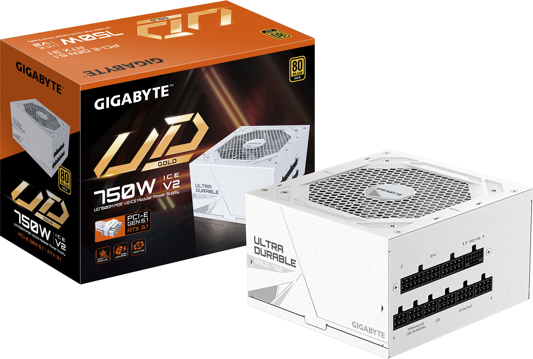 Блок питания GIGABYTE 750W GP-UD750GM PG5 ICE (GP-UD750GM PG5 ICE) фото 
