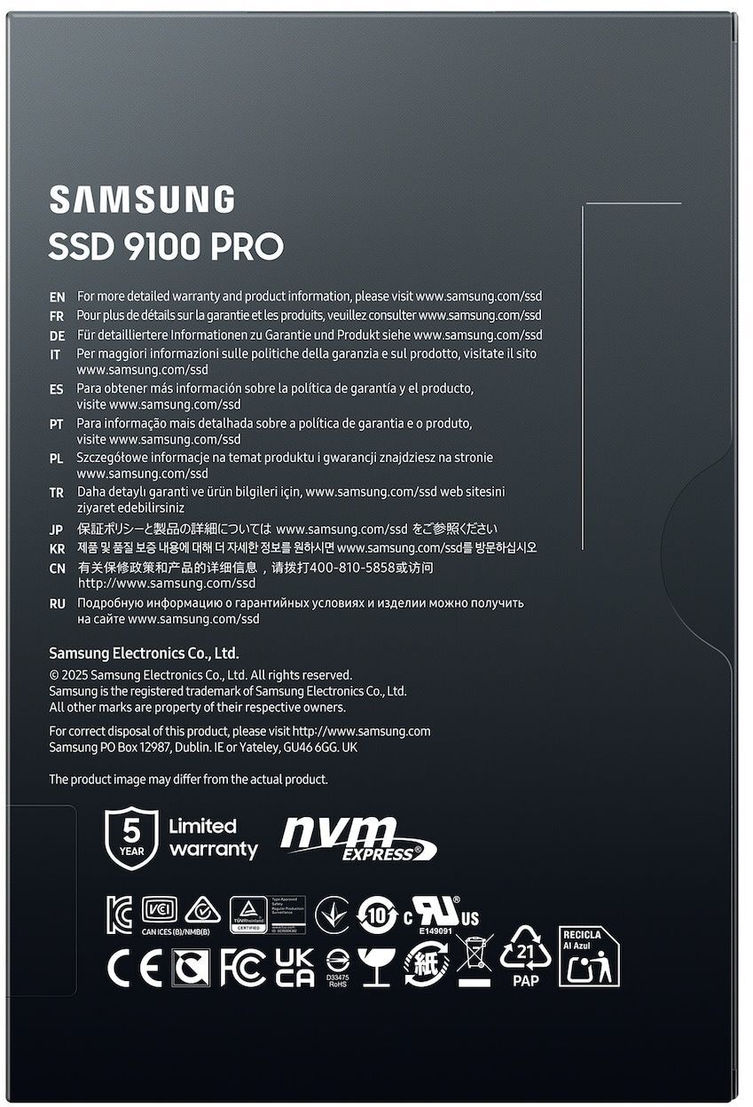 SSD накопитель SAMSUNG 8TB G5 M.2 9100 PRO (MZ-VAP8T0BW) фото 6