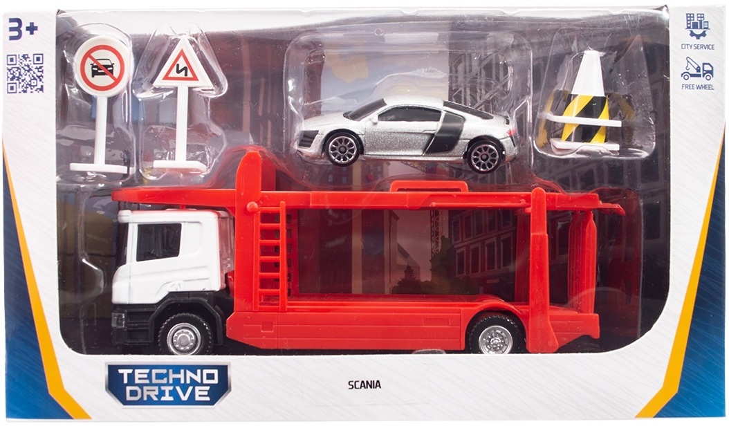 Ігровий набір – Автоперевізник Scania (автоперевізник, машина, аксесуари) (250430U)фото13