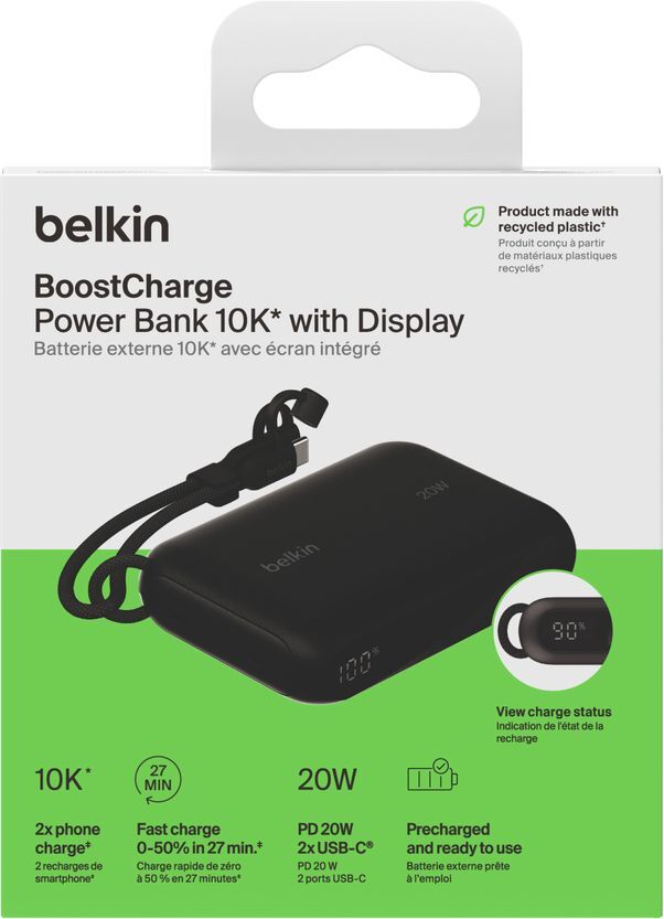 Портативний акумулятор Belkin 10000mAh, 20W USB-C Black (BPB027HQBK)фото8