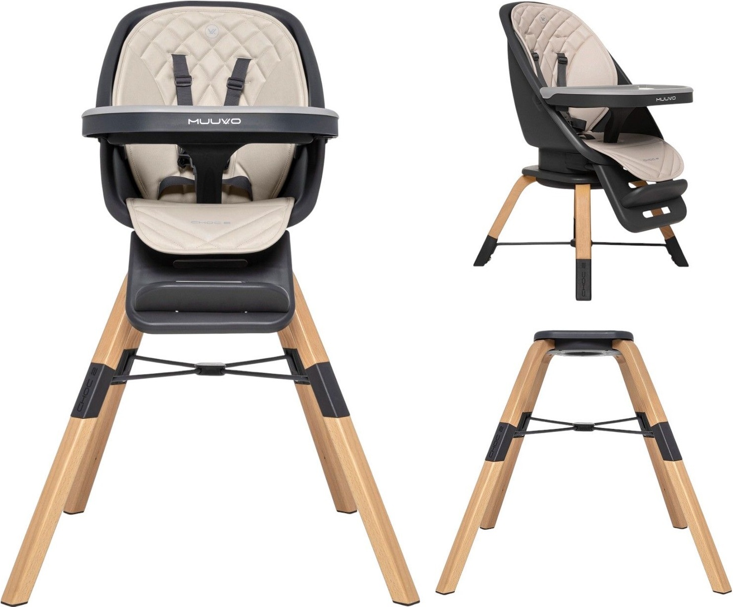 Стульчик для кормления Muuvo Choc2 Beige (M-CHOC-2-BEIGE) фото 2