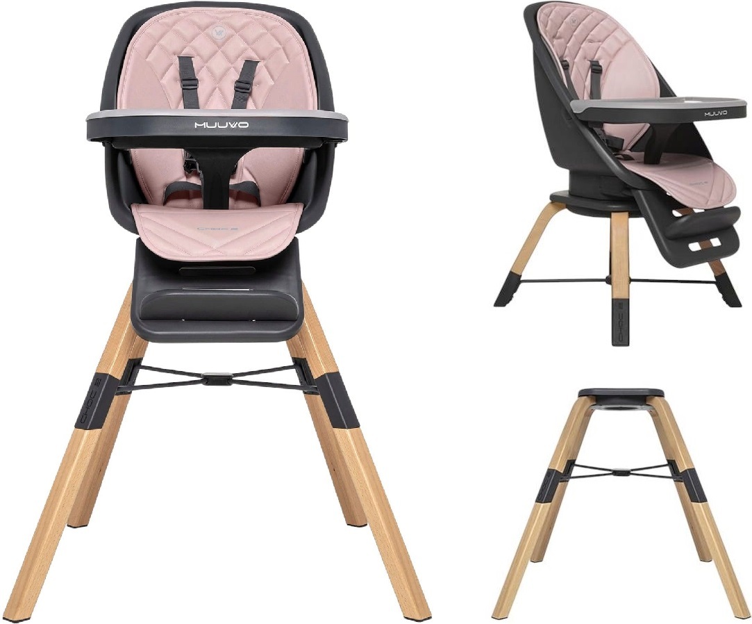Стульчик для кормления Muuvo Choc2 Powder Pink New (M-CHOC-2-POWDER-PINK-NEW) фото 2