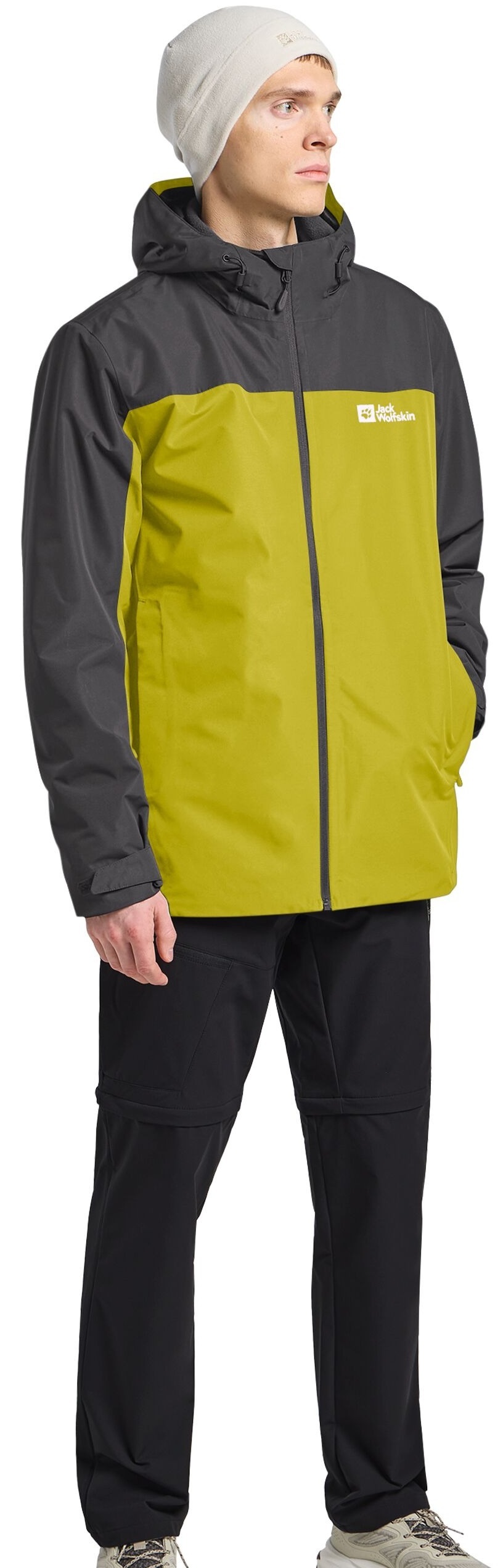 Куртка чоловіча Jack Wolfskin Taubenberg 3In1 Jkt M 1115311_M0053 L графітова/жовтафото