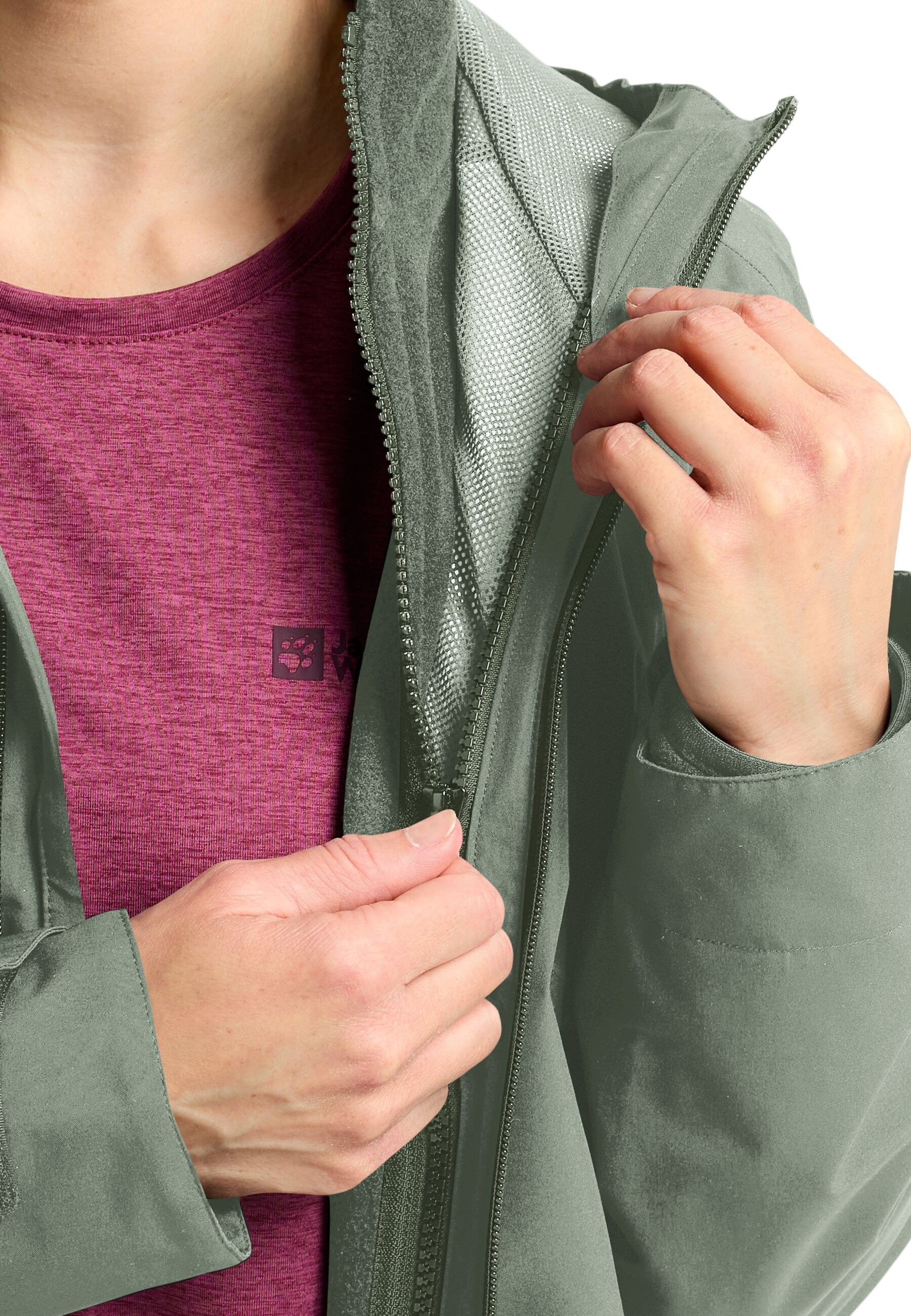 Куртка жіноча Jack Wolfskin Moonrise 3In1 Jkt W 1115621_4137 S м'ятнийфото4