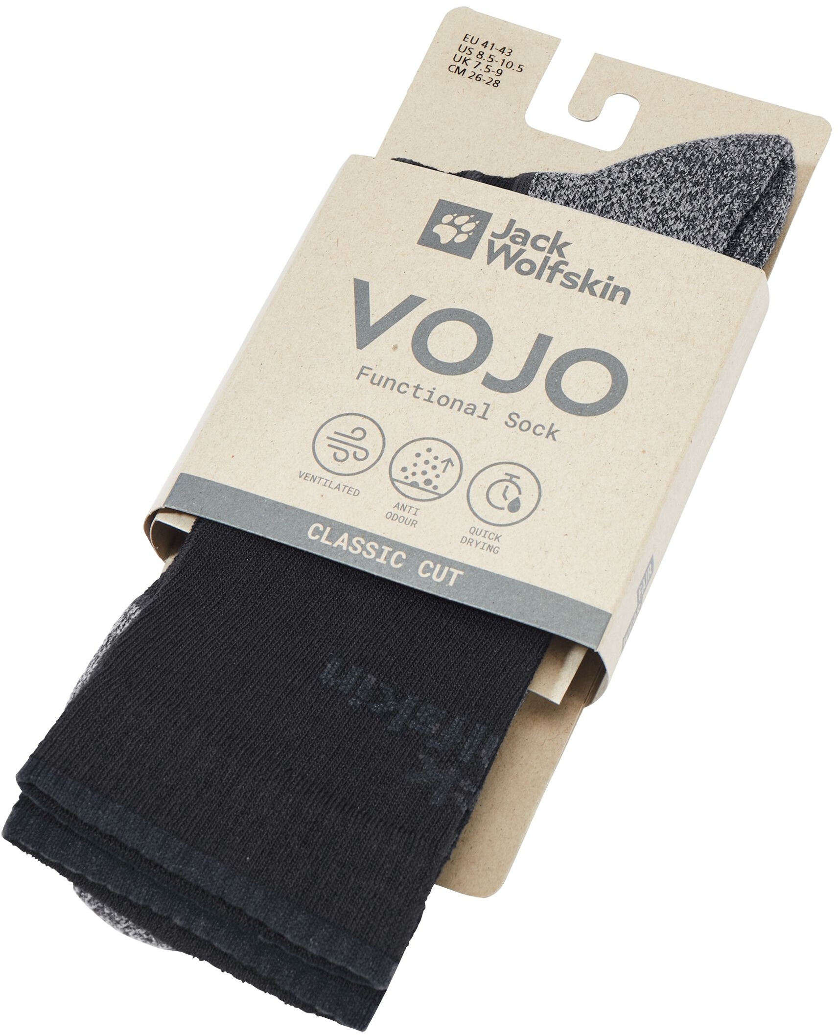 Носки трекинг Jack Wolfskin Vojo Sock Cl C A60133_6000 41-43 черные фото 4