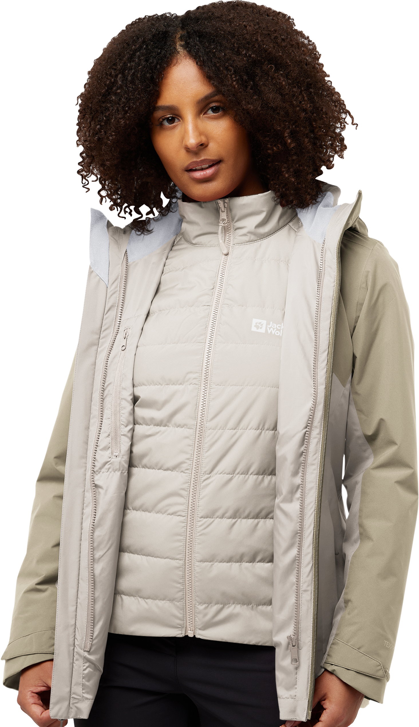 Куртка жіноча Jack Wolfskin Hunberg 3In1 Jkt W A62510_A0056 XL бежевафото4