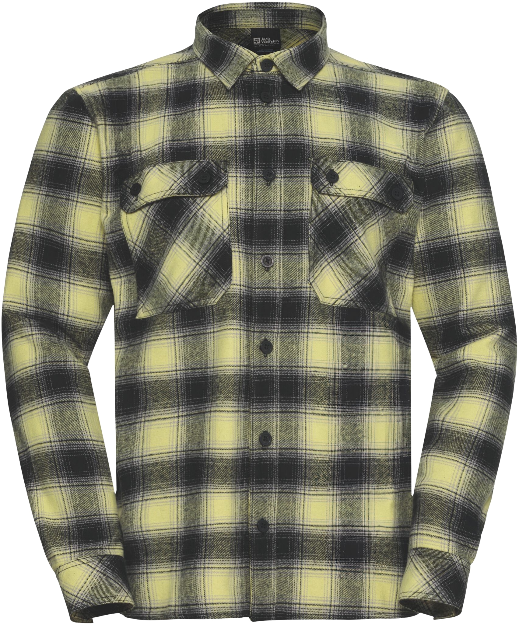Сорочка чоловіча Jack Wolfskin Baja Flannel Shirt M A65028_T0326 XL жовта/чорнафото