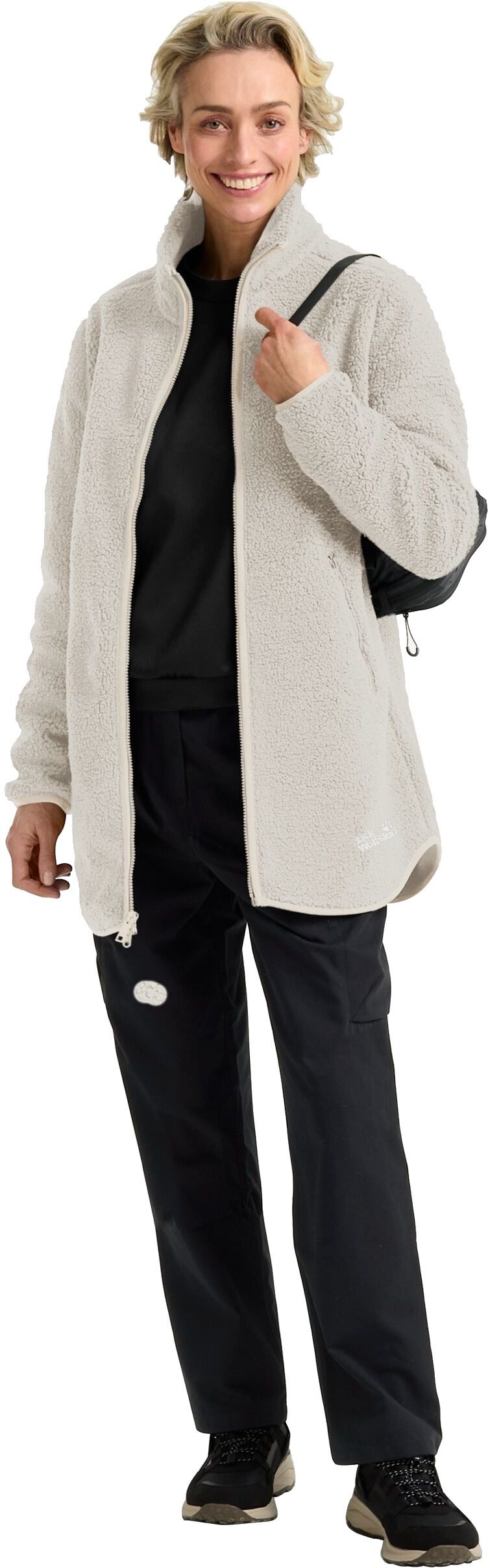 Кофта флисовая женская Jack Wolfskin High Curl Coat W A65074_A0056 XL бежевая фото 3